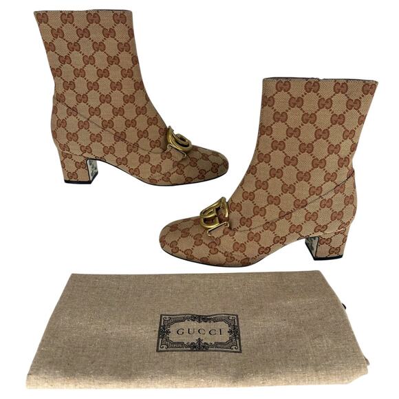 Gucci Victoire GG-Canvas Ankle Boots - Picture 3 of 16